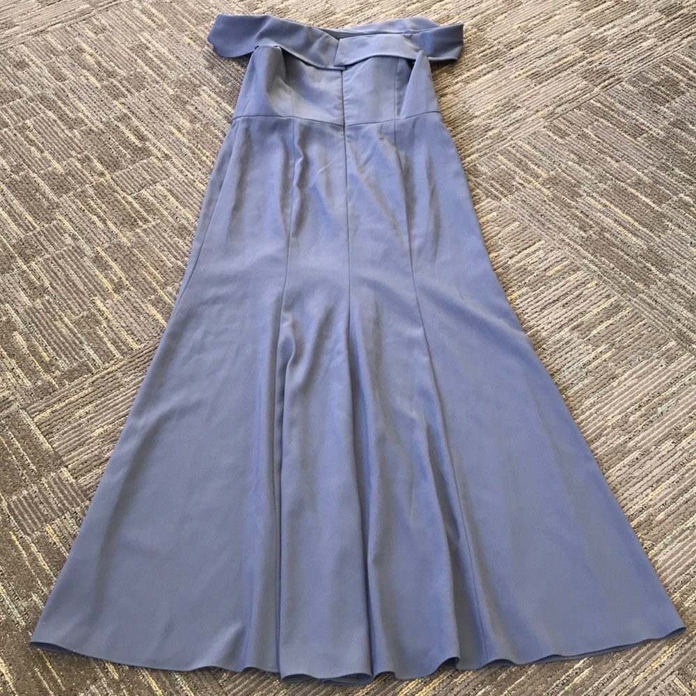 DESSY COLLECTION Silver Stone Blue Off Shoulder Prom Formal Gown Size 16 NWT - Picture 14 of 15